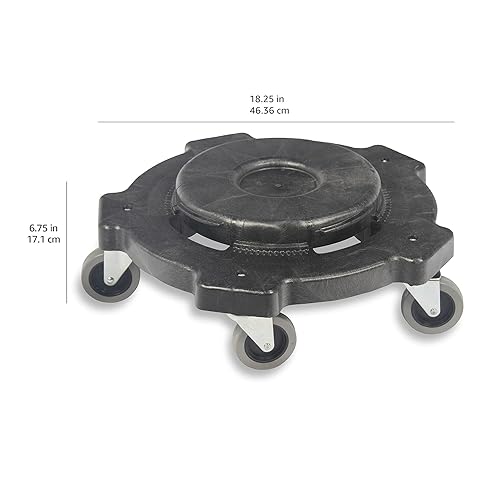 Miniatura 6 de TiendaCommercial Dolly para adaptarse a contenedores redondos de 32 44 y 55 galones se gira para encenderapagar paquete de 2