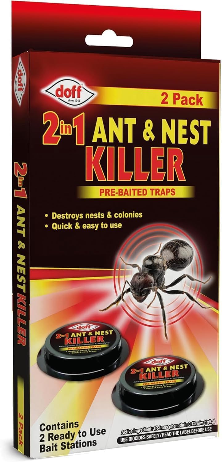 Ant Killer Traps 2 Pack – Ant Bait Stations that Destroy Ant Colonies & Nests, Indoor & Outdoor Ant Control for Kitchen, Home & Garden, Clean No-Mess System