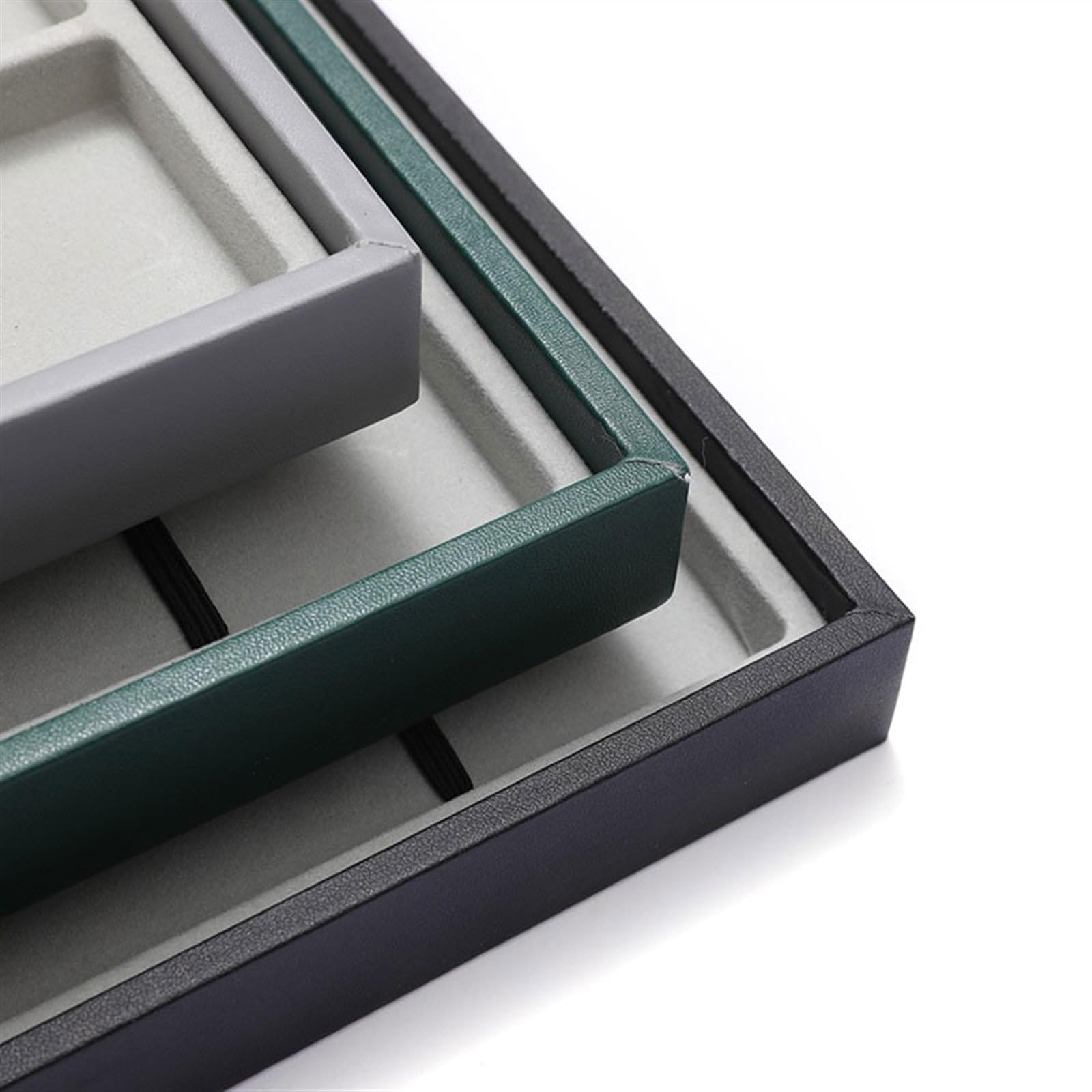 Uhrenbox 8 Grid Shop Uhrendisplay-Tabletts PU-Leder-Uhrenorganisatoren Uhrenhalter mit großer Kapazität Uhren Organizer(Grigio)