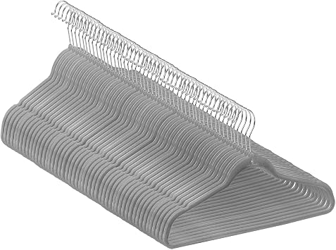 Velvet Hangers, Sturdy and Space Saving Hanger. 50 Pack Gray
