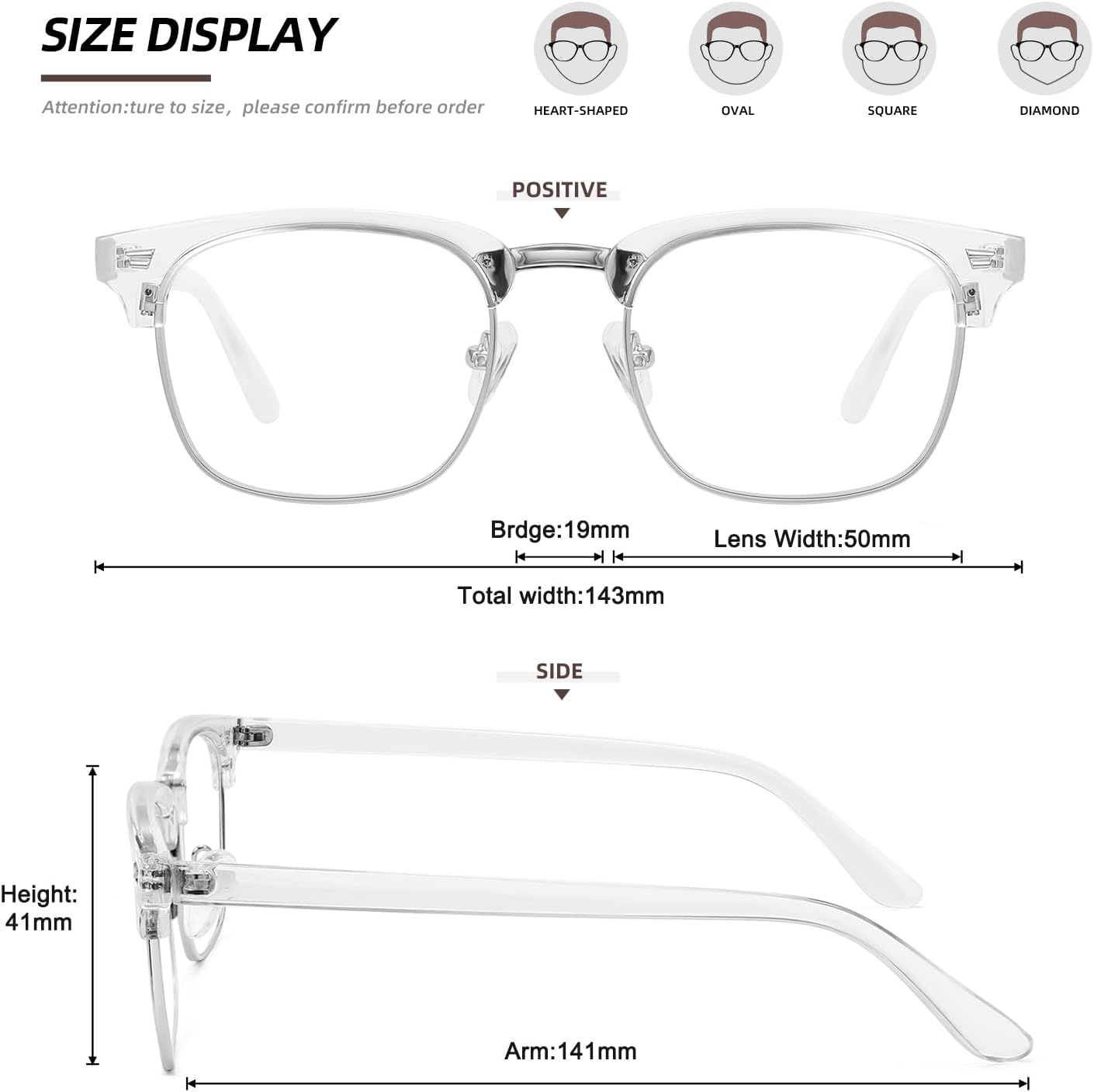 MEETSUN Blue Light Glasses Retro Half Frame Clear Lens - Anti-Eyestrain for Computer, Gaming & Phone Use | Women Men Fashion Bluelight Glasses(Tortoiseshell Frame+Clear Frame / 2 PACK) - Image 5