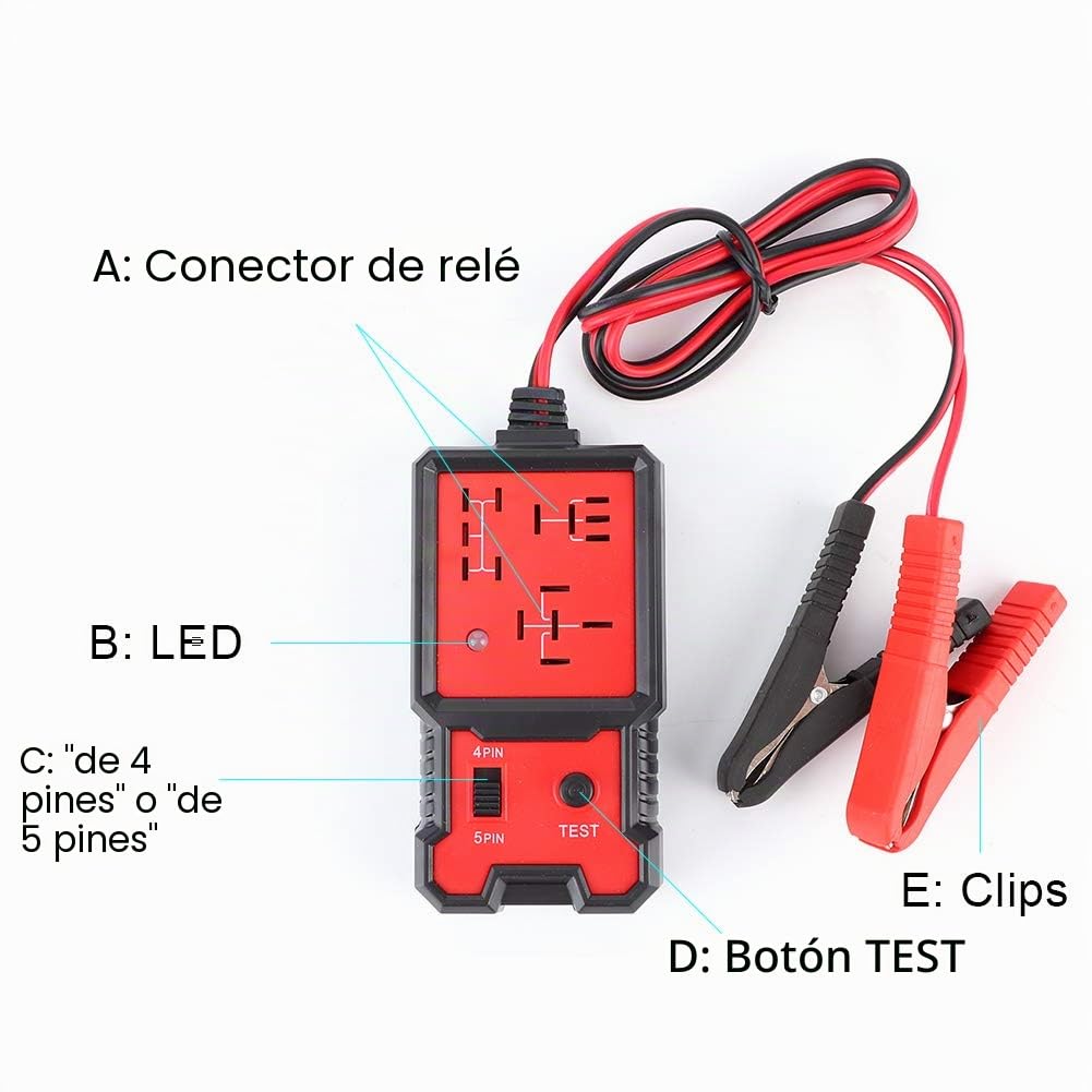 Yctze Probador De Relés, 12V Electronic Relay Tester Comprobador de batería automotriz Profesional Herramienta de diagnóstico automático