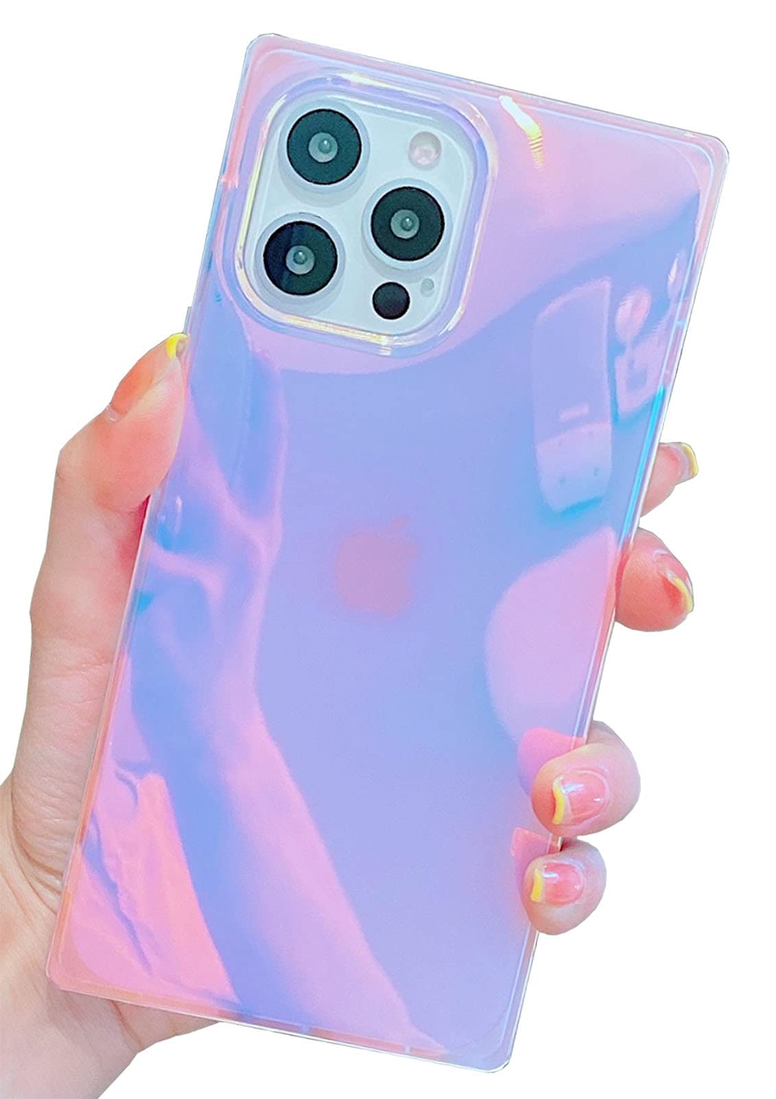 KERZZIL Cute Holographic Compatible with iPhone 13 Pro Max Rectangle Case (2021) 6.7-inch, Slim Colorful Glossy Soft TPU Protective Durable Cases