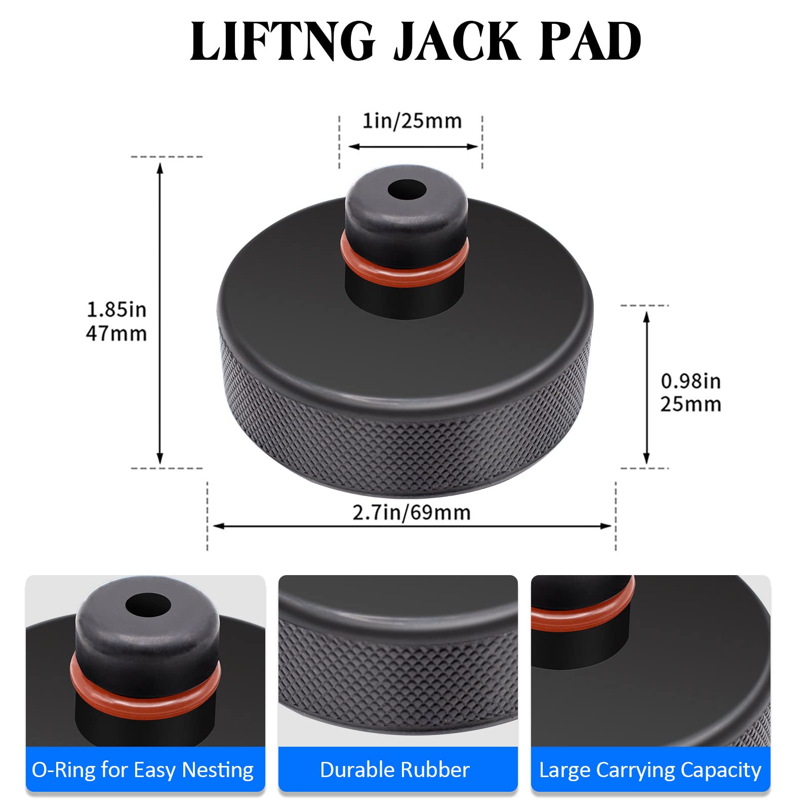 Podkładka do podnoszenia podnośnika, Askwhy Jack Puck Pads do modelu Tesla 3/S/X/Y, podnośnik, narzędzie z pudełkiem do przechowywania, 4 szt