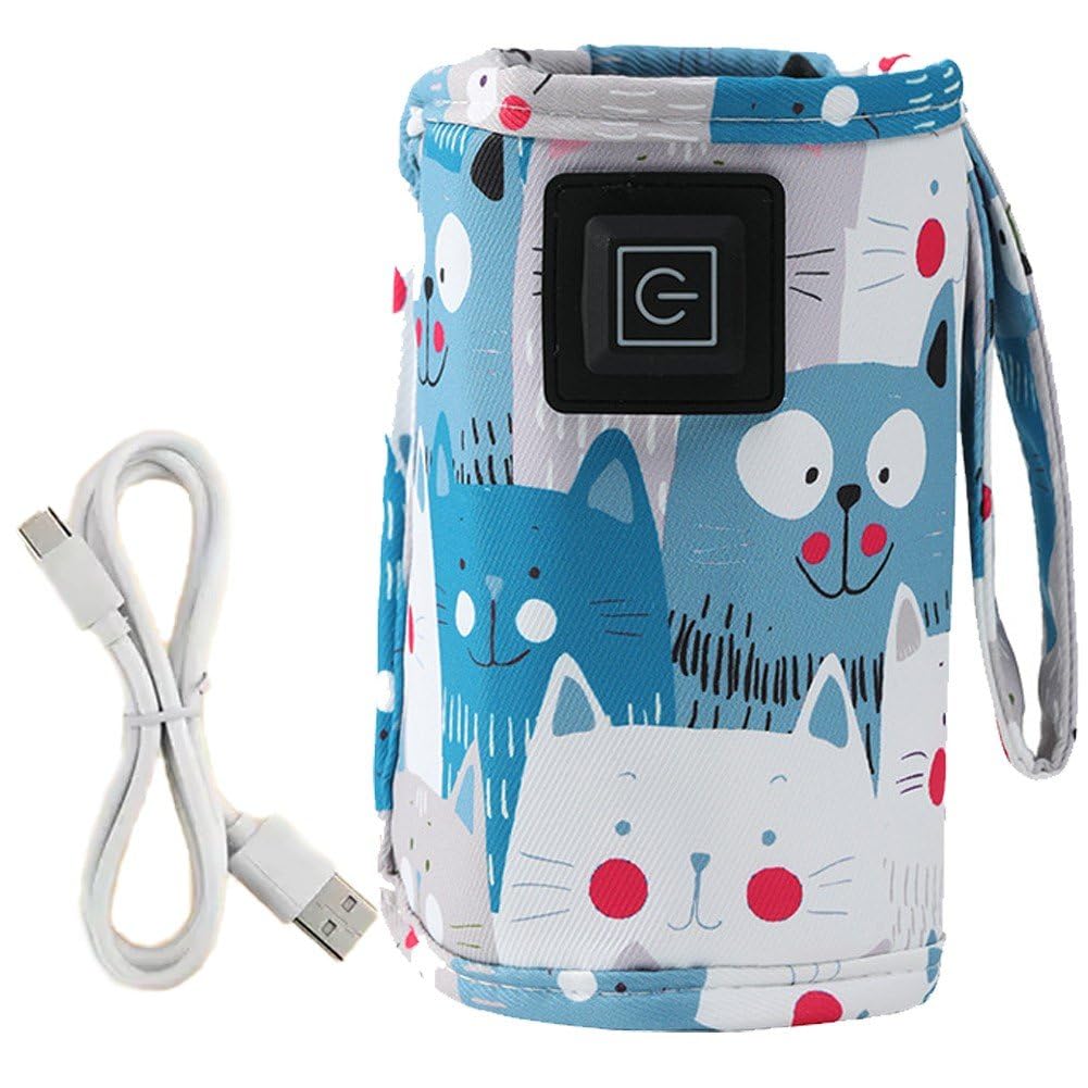 Haowul Portable Bottle Keep Warm, Usb Travel Milk Heat Keeper, Baby Bottle Keep Warmer for Car Tavel, Storage Cover Insulation Thermostat
