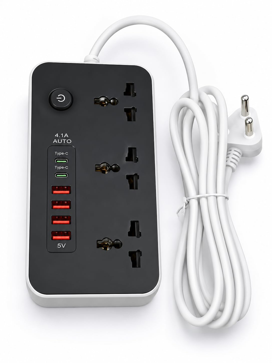 3 Universal Power Sockets Extension Board with 4 USB Ports, 2 Type-C PD Ports, Power Switch & 2 Meter Heavy Duty Cord, Multi Plug Power Strip-picture-19