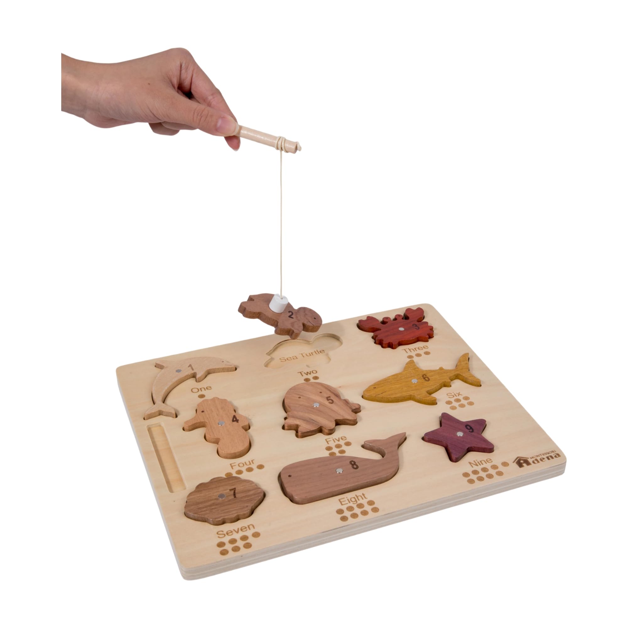 Magnetyczna drewniana gra wędkarska dla maluchów 1-3, puzzle Montessori z liczącymi numerami, magnesy dla dzieci 3-5, drobne umiejętności motoryczne, prezenty dla dziewczynek i chłopców