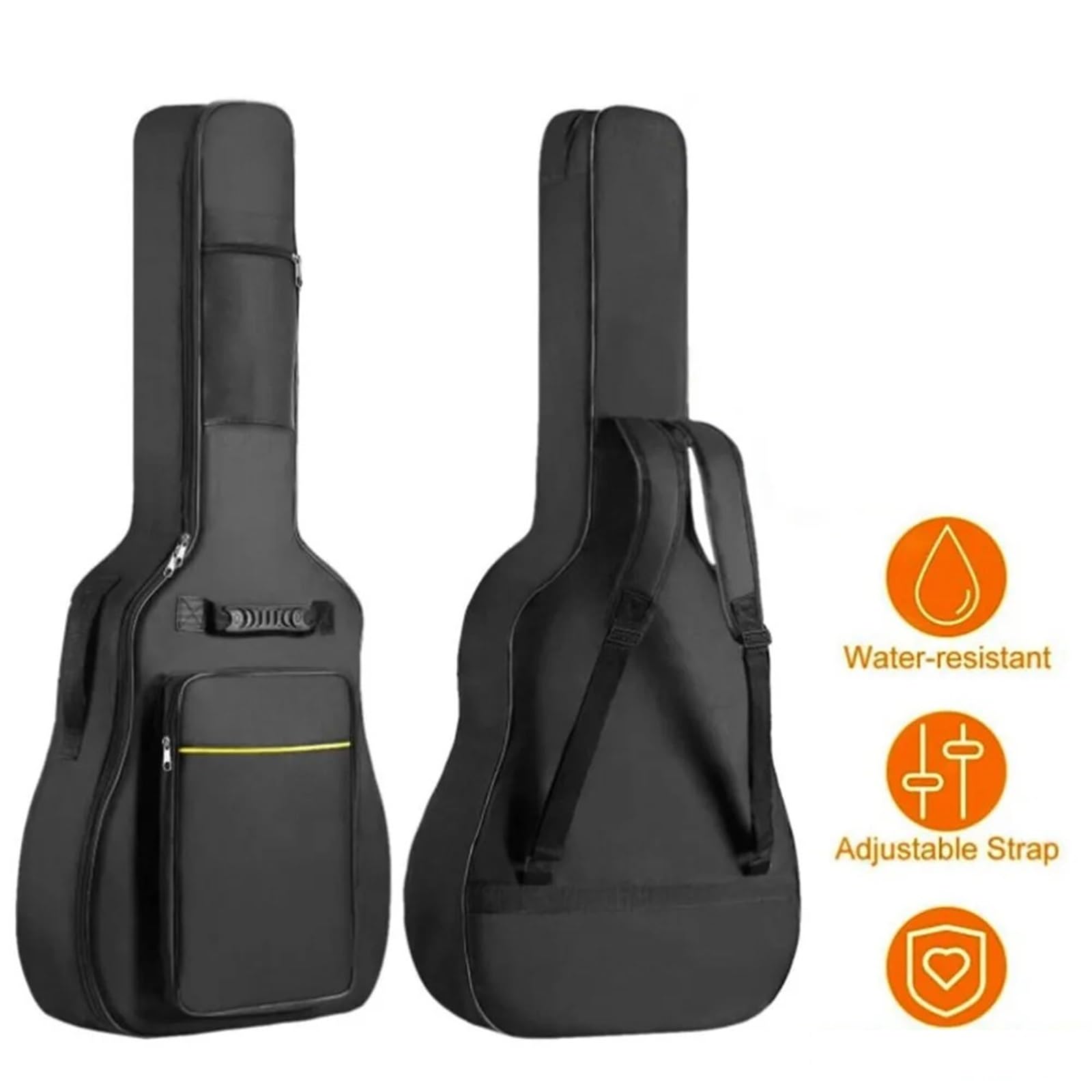 Gitarrentasche 41-Zoll-Gitarrentasche-Rucksack, wasserdichte Taschen, Ripstop-Oxford-Nylon, doppelter Gurt, gepolsterter Gitarrenkoffer, Gitarren-Rucksäcke