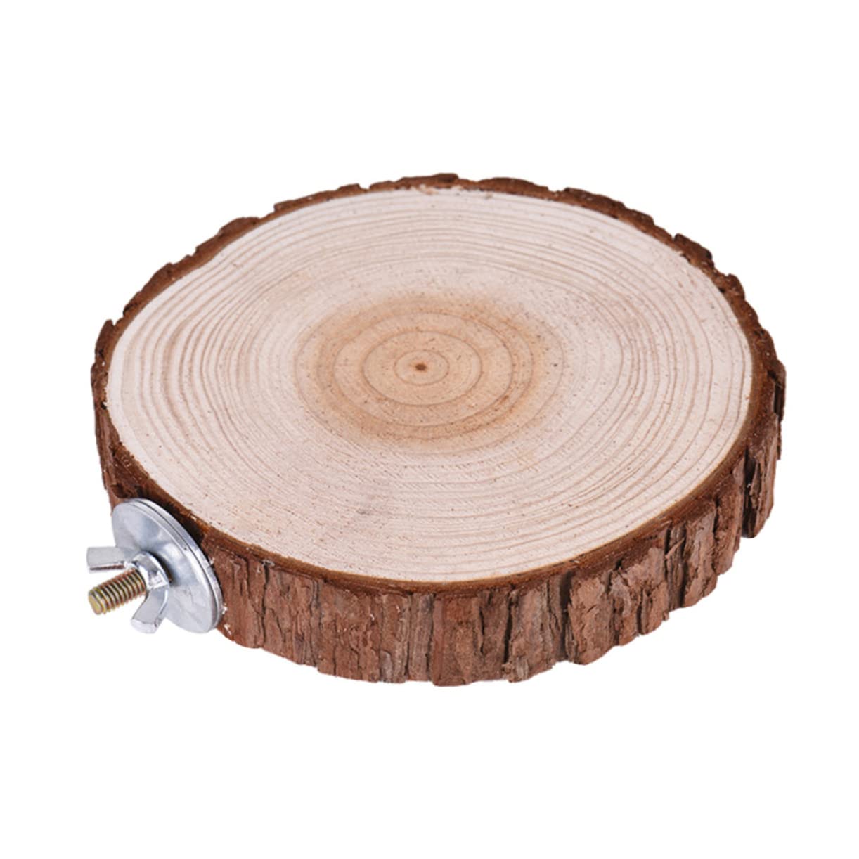 CIYODO Round Wooden Springboard Pet Parrot Platform Stand Rack Natural Wood for Hamsters Gerbils Mice and Birds Bird Cage Accessory for Play and Exercise