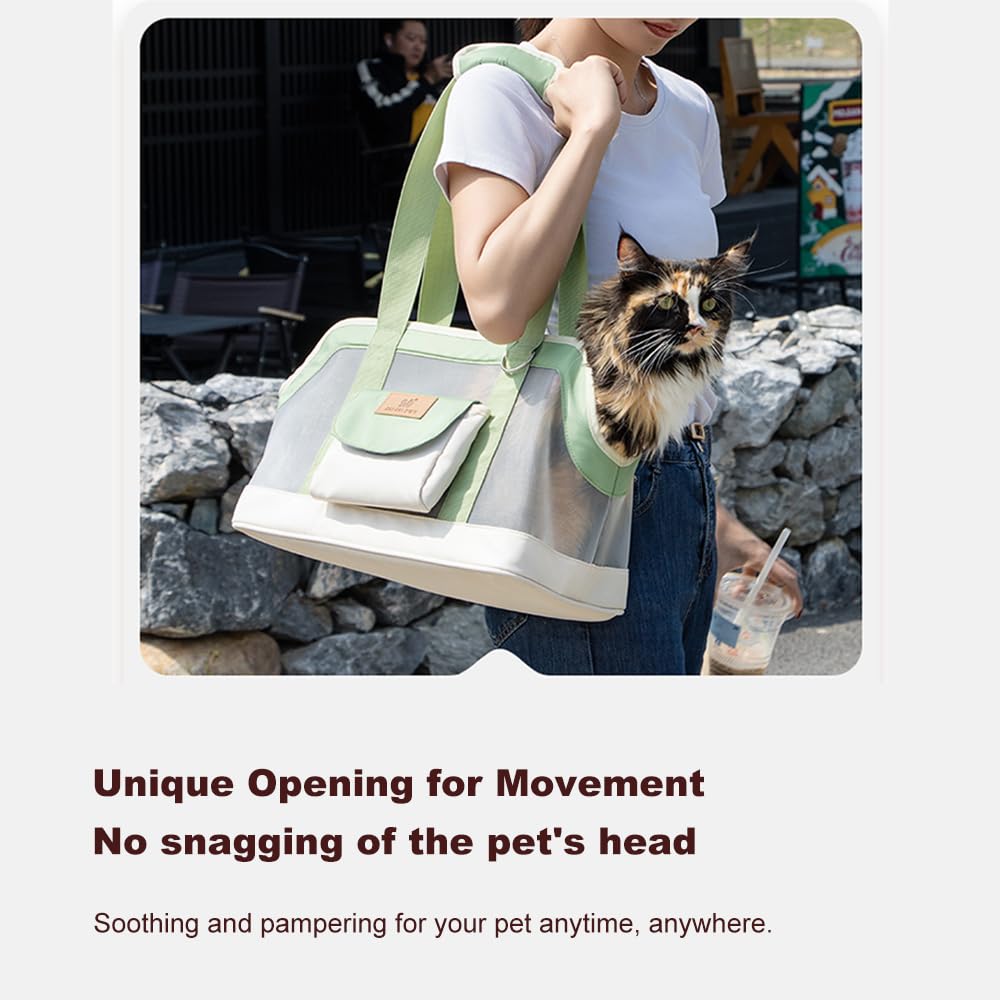 Bolsa portátil para gatos, transpirable, resistente al desgaste, bolsa de hombro portátil para perros pequeños y gatos, tela Oxford, antiarañazos, resistente a la suciedad, diseño de gran capacidad