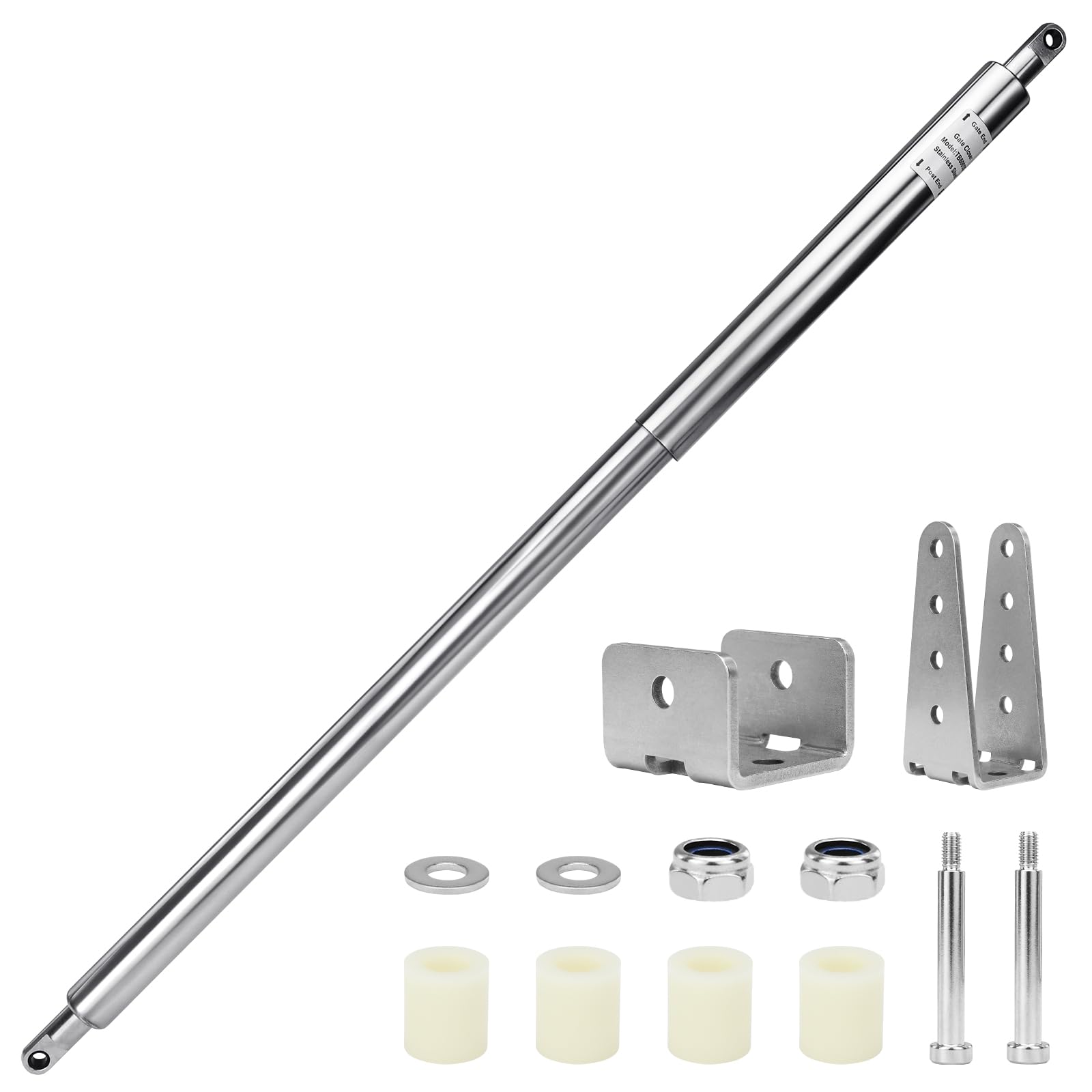 TB200SS Hydraulic Gate Closers for Pedestrian Gates,Easy Pedestrian Closer Up 60 to 140 Pound Gates Stainless Steel