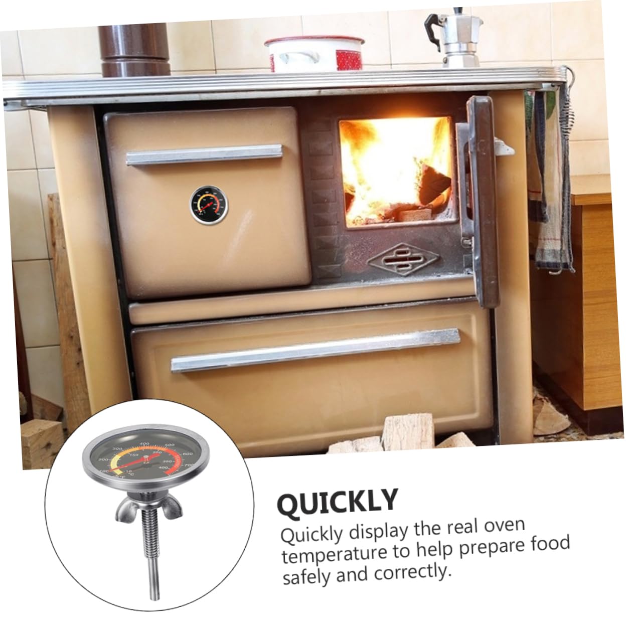 2piezas Termómetros Bimetálicos De Acero Inoxidable Para Horno De Barbacoa Para Cocina De Hotel Uso De Pollo o Pavo