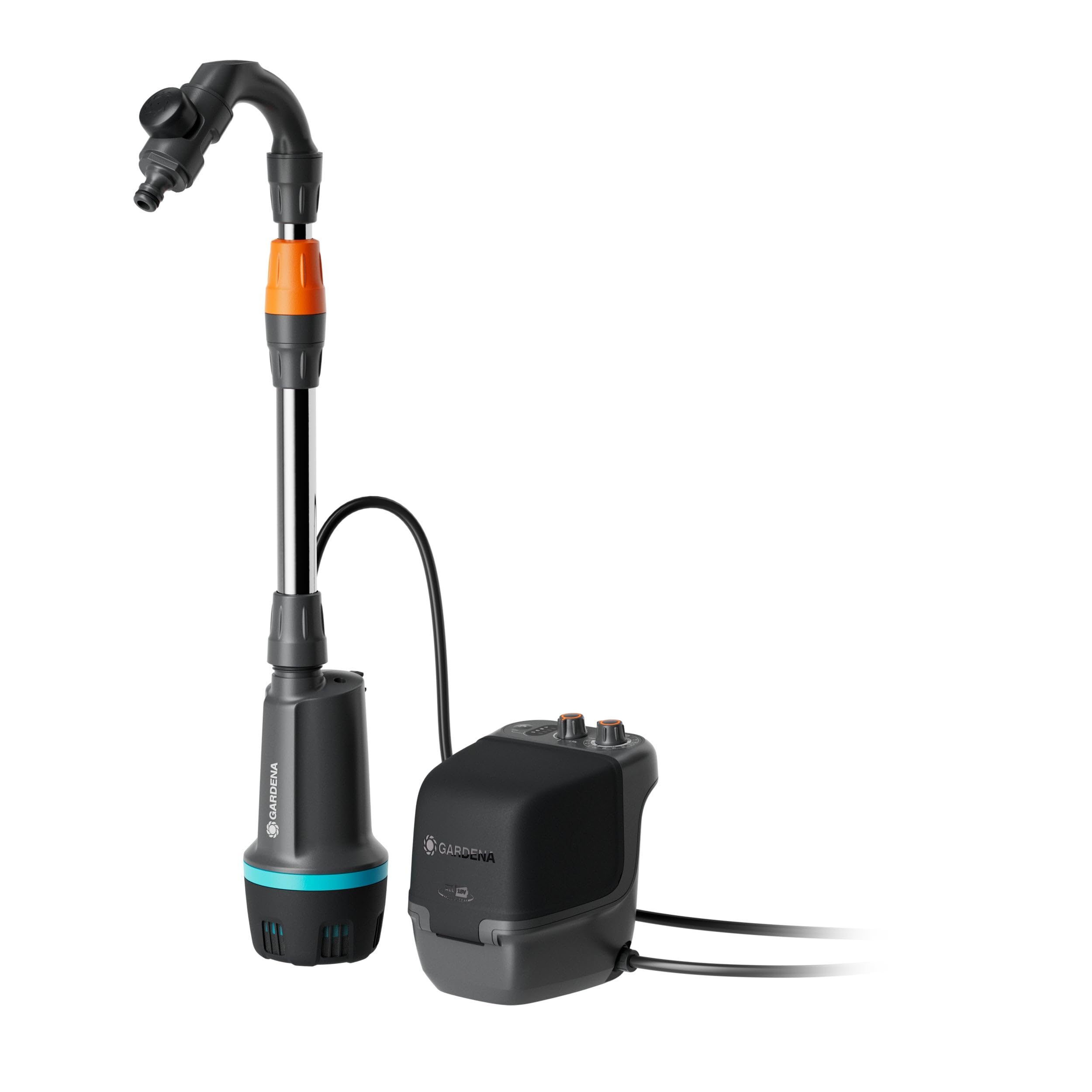 Gardena Akumulatorowa pompa do deszczówki 2400 ComfortAutomatic 18V – bez akumulatora: Pompa automatyczna, Kontrola harmonogramu nawadniania, Funkcja minutnika, Stałe ciśnienie (14605-55)
