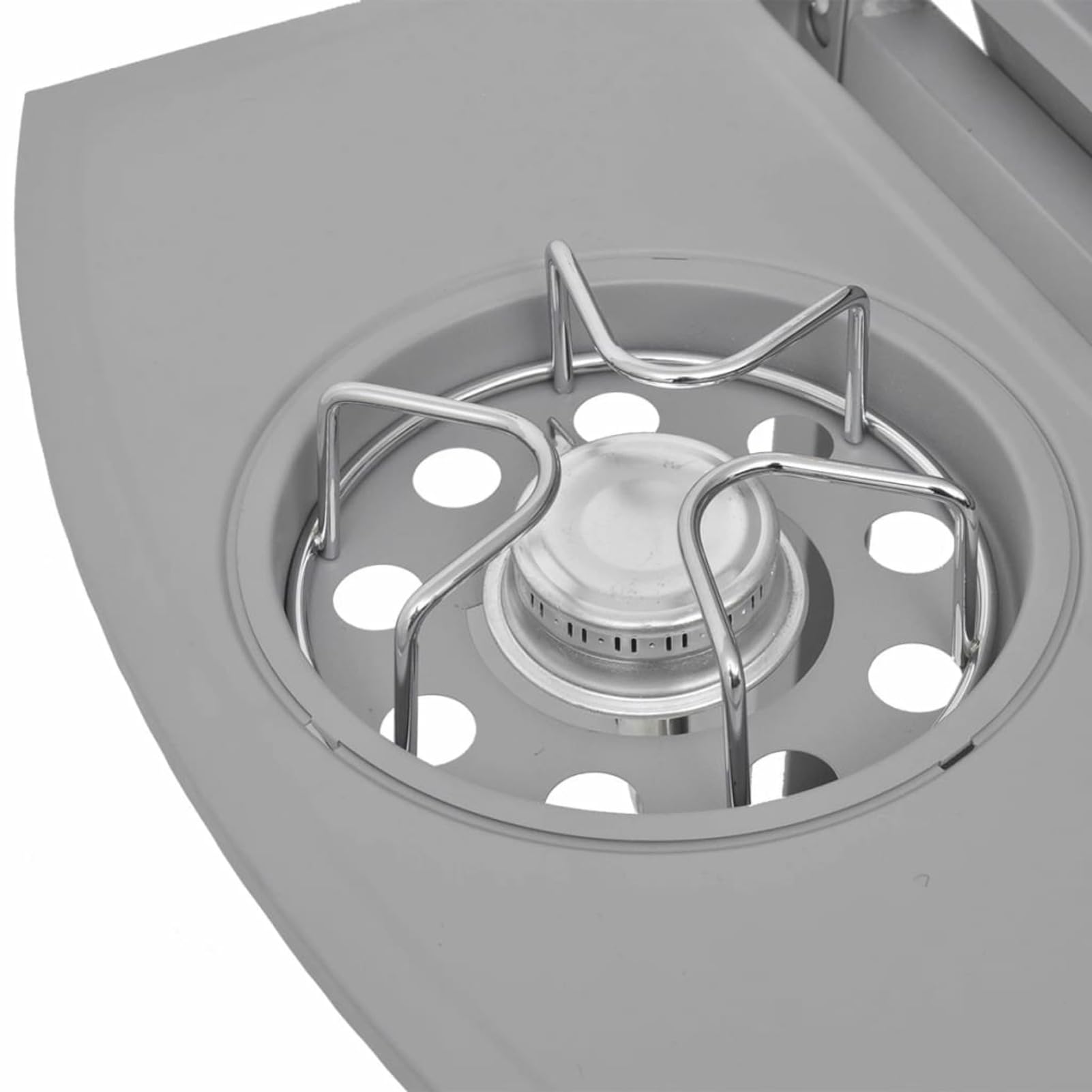 IKAYAA Barbecue e Griglia a Gas 4+1Barbecue a Gas con 4 Fuochi Multifunzione Completo di Bruciatore Laterale Coperchio, Termometro, Griglia in Ghisa, Ruote E Struttura-Argento-Tipo 1