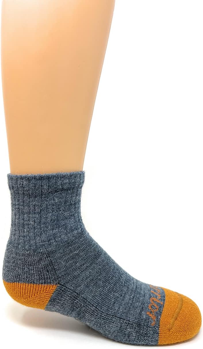 WARRIOR ALPACA SOCKS - Children's Comfort Cushioned Retro Solid Quarter Crew - Unisex with Non-Skid Alpaca Appliqués - Image 3