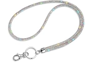 Artscope ID Card Holder Lanyard, 34.8' All Around Bling Crystal Neck Strap Lanyard for Women