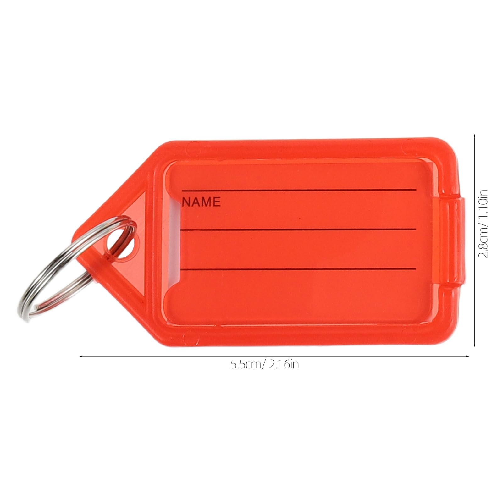 Artibetter 100 portachiavi: portachiavi in ​​plastica colorati da 2,2x1" con anelli aperti, identificativi, e etichette scrivibili, adatti per chiavette USB, animali domestici, borse, bagagli