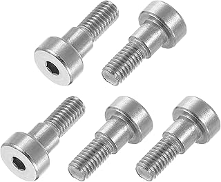 uxcell 12Pcs 304 Stainless Steel Shoulder Bolt 6mm Shoulder Dia 5mm Shoulder Length M5 Thread Hex Socket Shoulder Bolts for Textile Hydraulic Injection Molding Machinery Industries