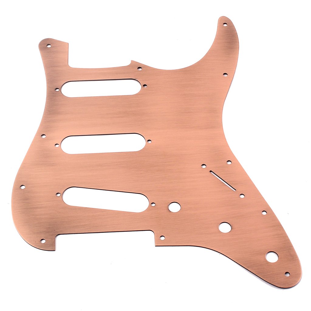 Pickguard In Alluminio Anodizzato Spazzolato Per Fender Stratocaster Hss Compatibile