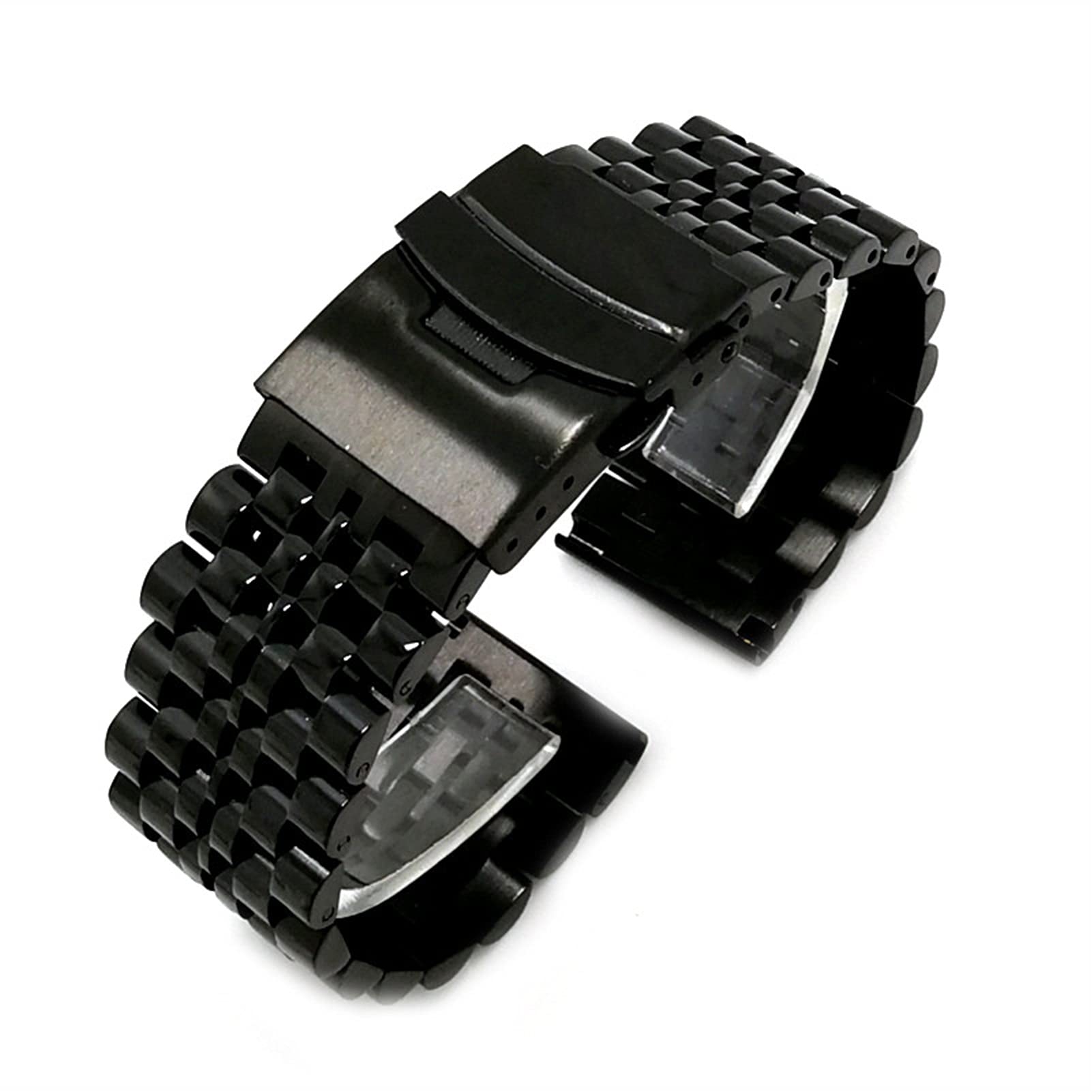 Pasek do zegarka Quick Release Mesh Pleciony metalowy pasek ze stali nierdzewnej dla mężczyzn i kobiet Regulowany 18 mm, 20 mm, 22 mm Bransoletka / 18 mm/Czarny