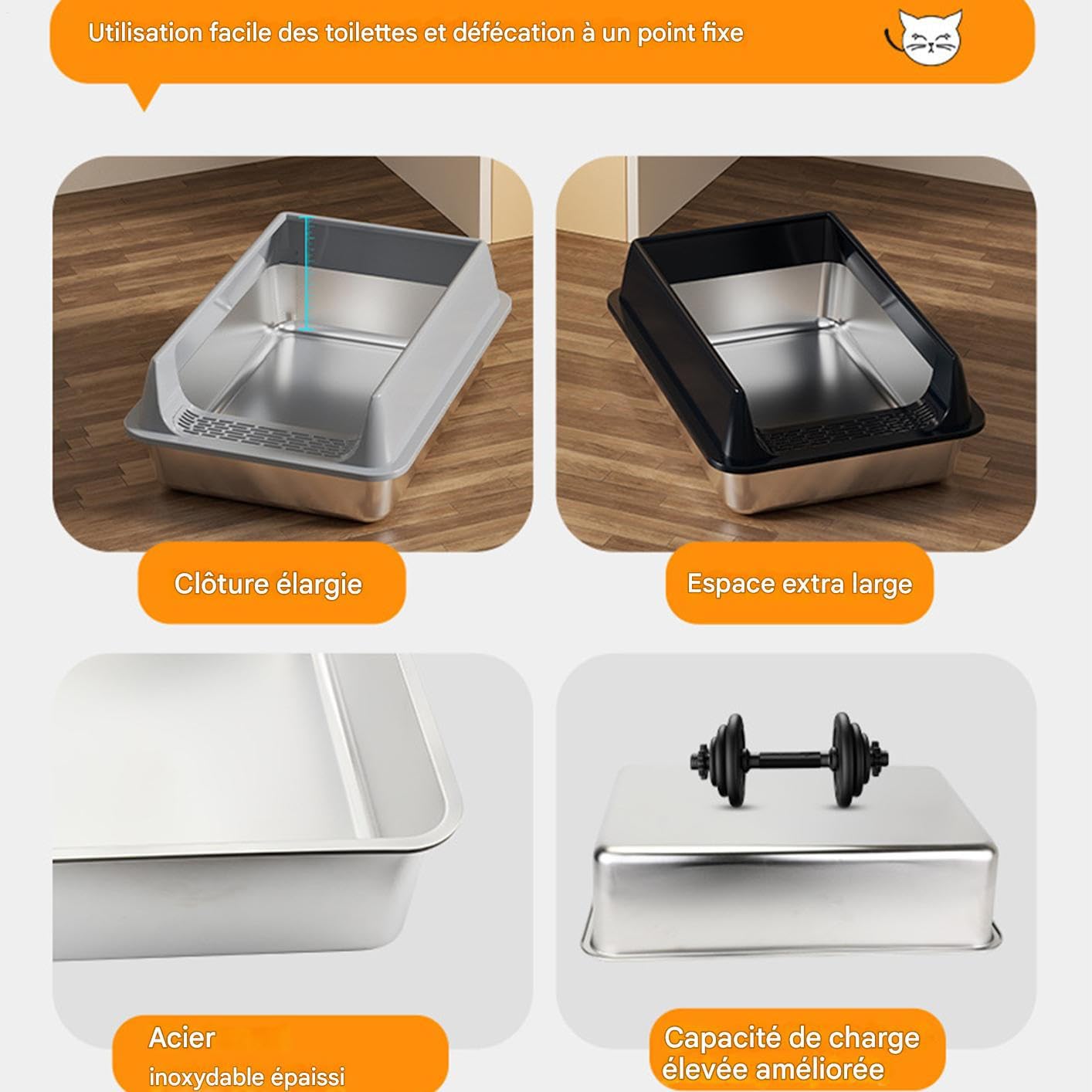 de para Gatos Bandeja con para Mascotas Antisalpicaduras | Bandeja para Gatos Antisalpicaduras Semicerrada con Recogedor para Dormitorio, Apartamento, Salón