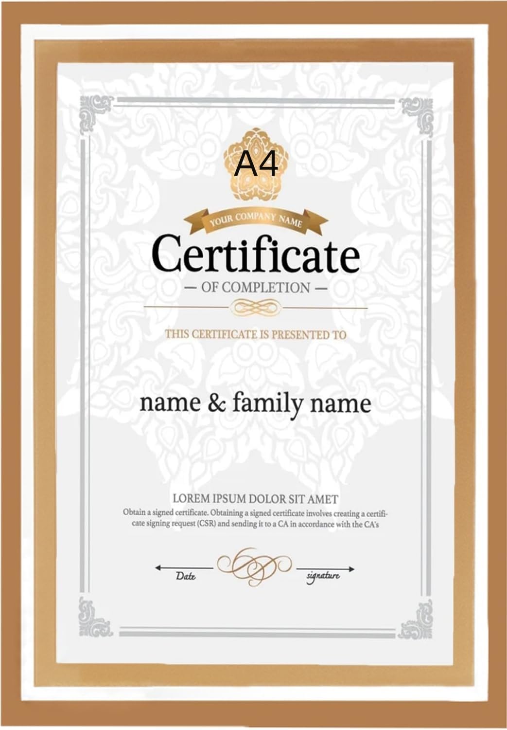 A4 Glass Certificate Frame Photo Frame Document Diploma Holder Graduation Photo Display Stand for Displaying Family Photos Pictures Certificates Portrait Landscape