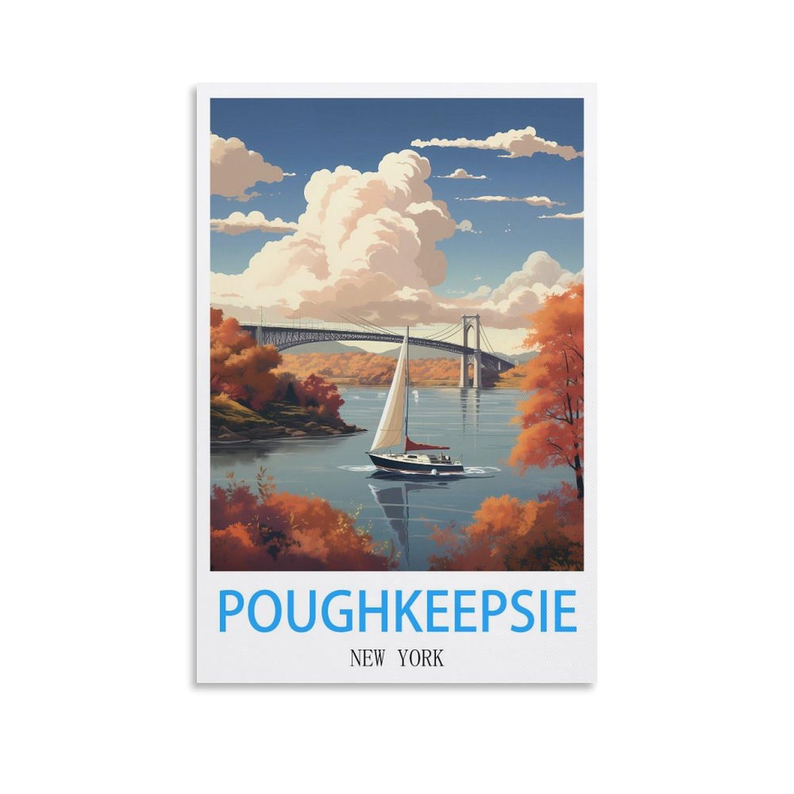 Vintage Metal Tin Wall Sign Poughkeepsie New Yorks Art Plaque Poster Wall Decor for Home Tool Room Bar Club Restaurant Cafe 15x30cm