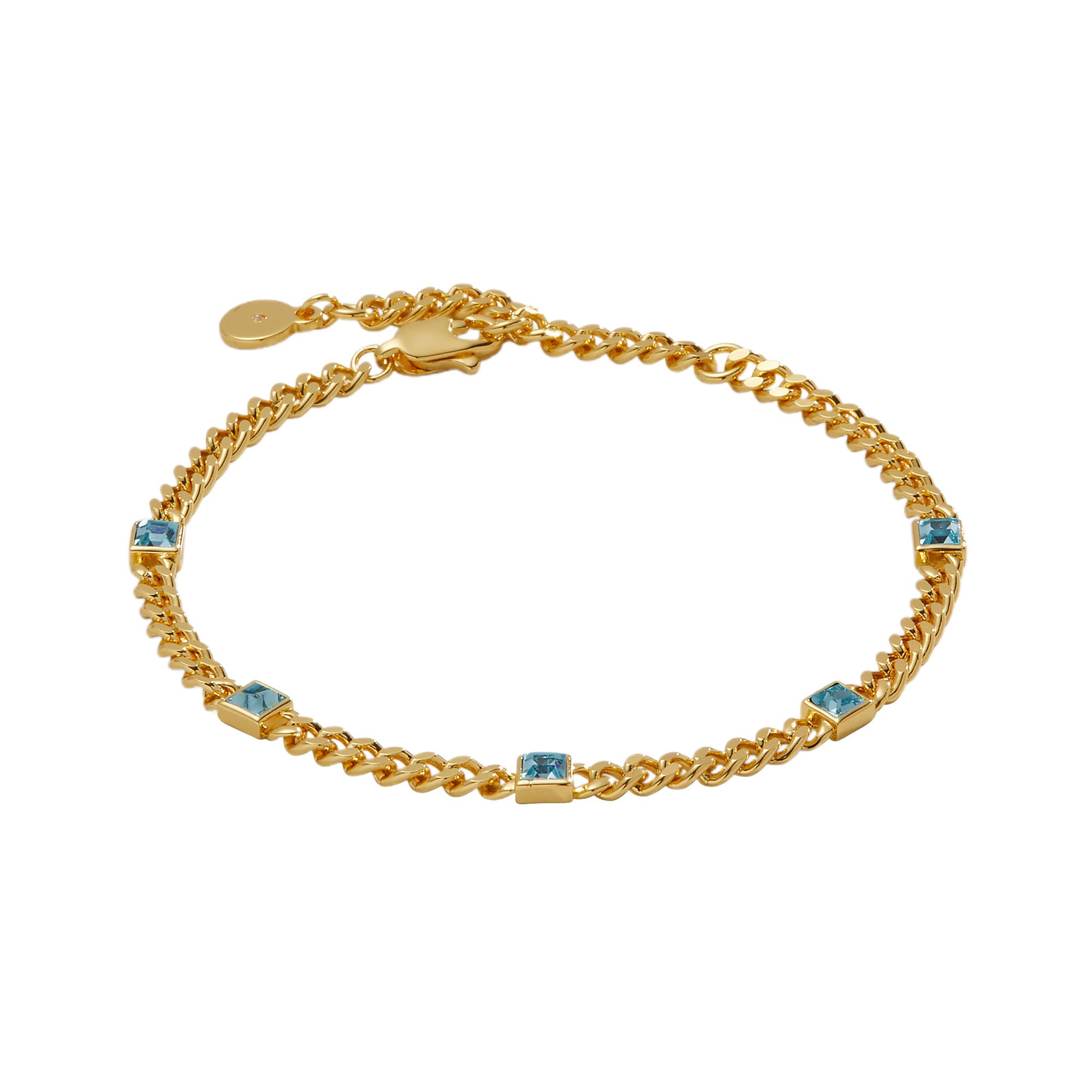Alex and Ani September Birthstone Sapphire Curb Chain Bracelet