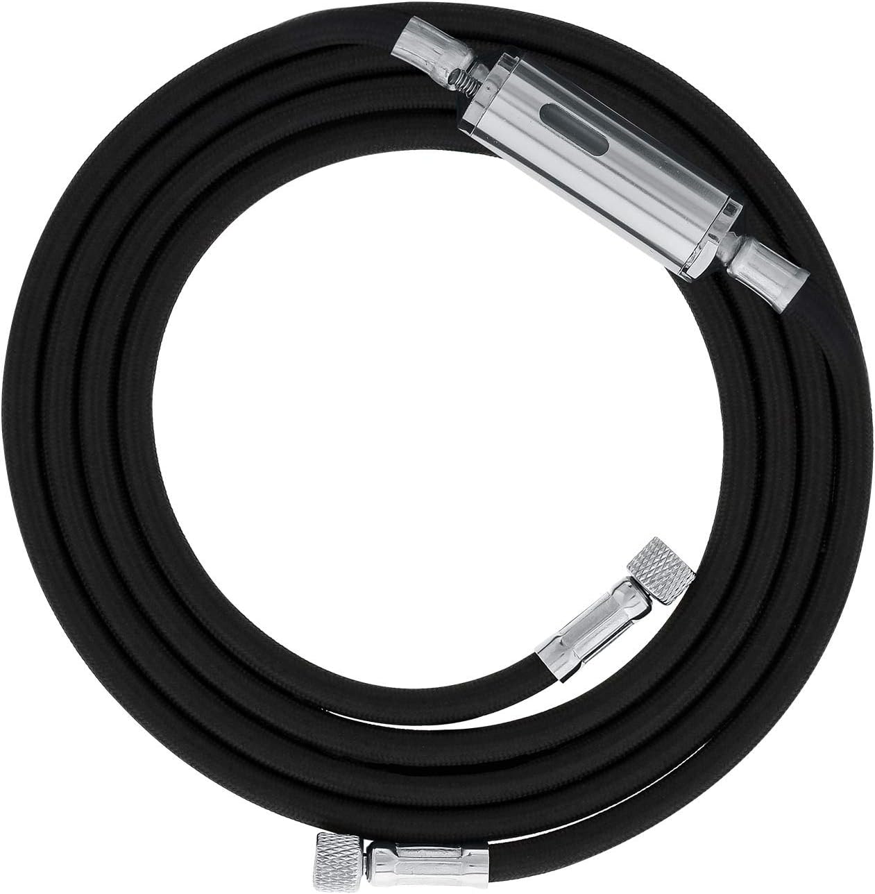 Master Airbrush Premium 10 Foot Nylon Braided Airbrush Hose with Inline Moisture Trap Filter - 1/8" BSP Air Brush Adapter Fitting Connectors on Both Ends (Hose color may vary)