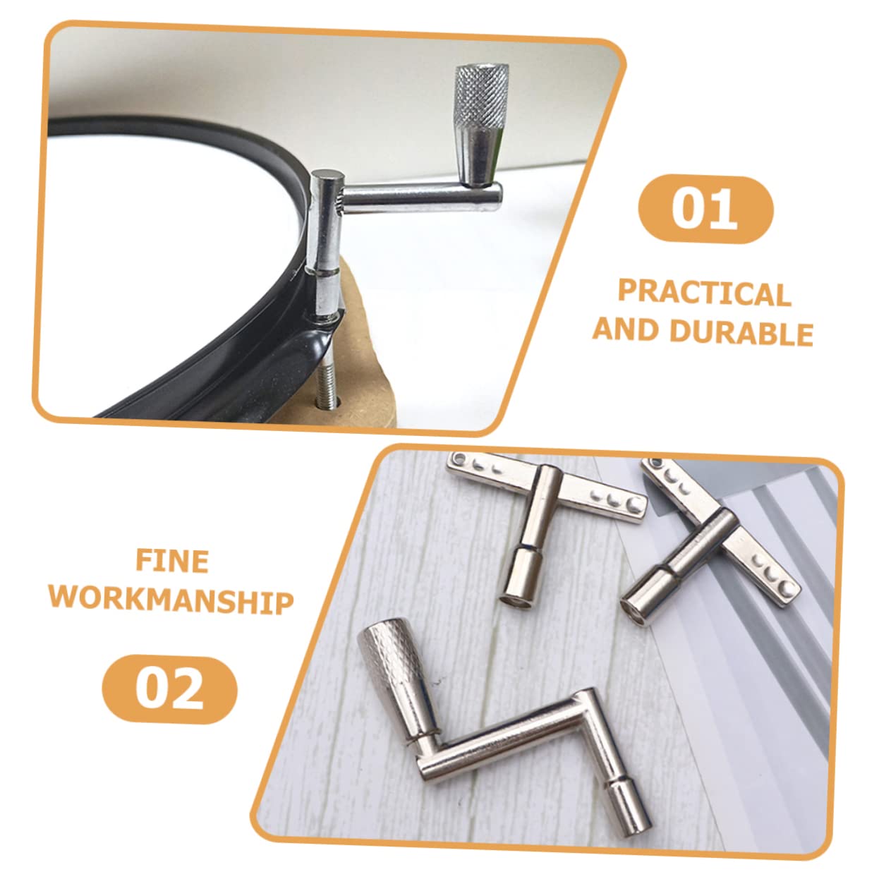 GOOHOCHY Universal Drum Key Tuners Metal Drum Tuning Key Set Chain Drum Adjustment Tool for Drummers