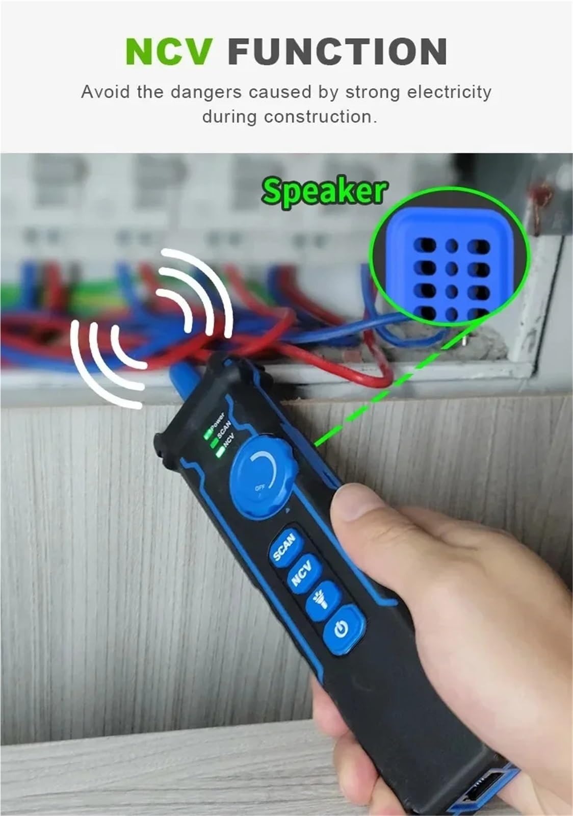 Tester per cavi di rete, LCD Digitale RJ11/45, Rilevatore Ottico PoE, Misuratore,per cavo di rete