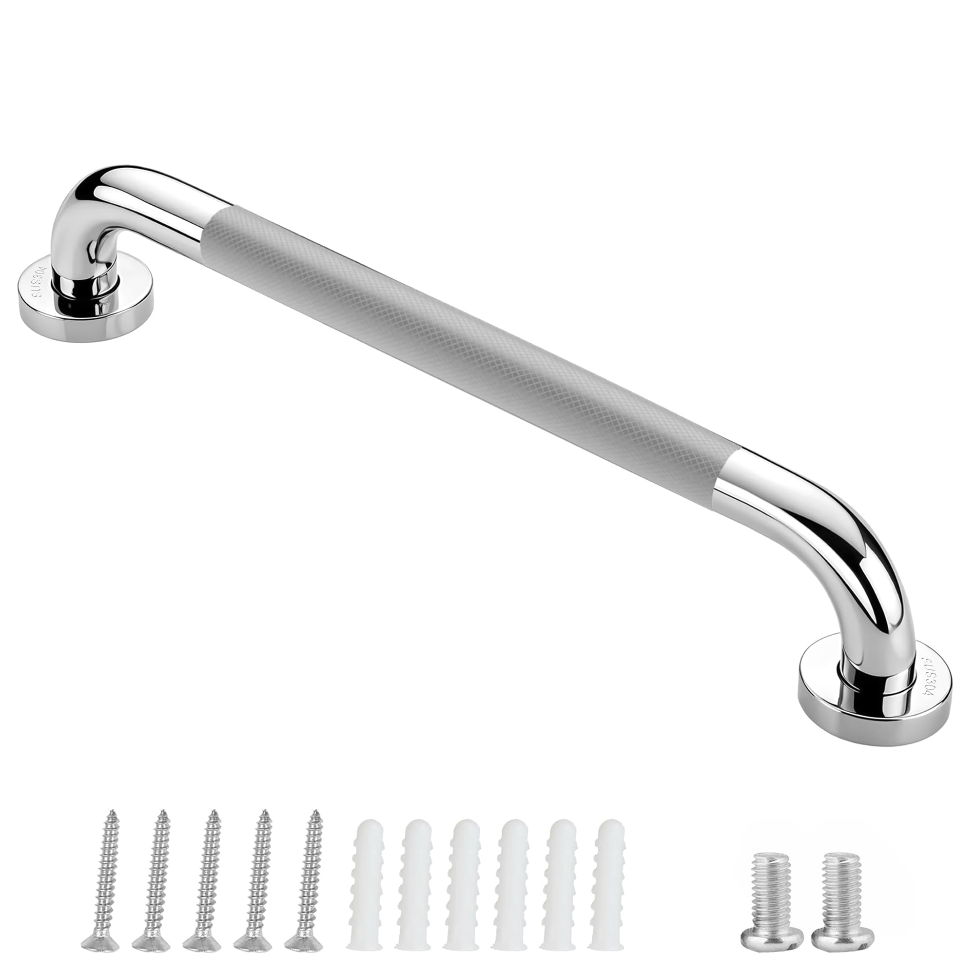 Barra de agarre antideslizante para baño, de acero inoxidable 304, para cocina, dormitorio, baño, ducha y escaleras (50 cm - 1 unidad)