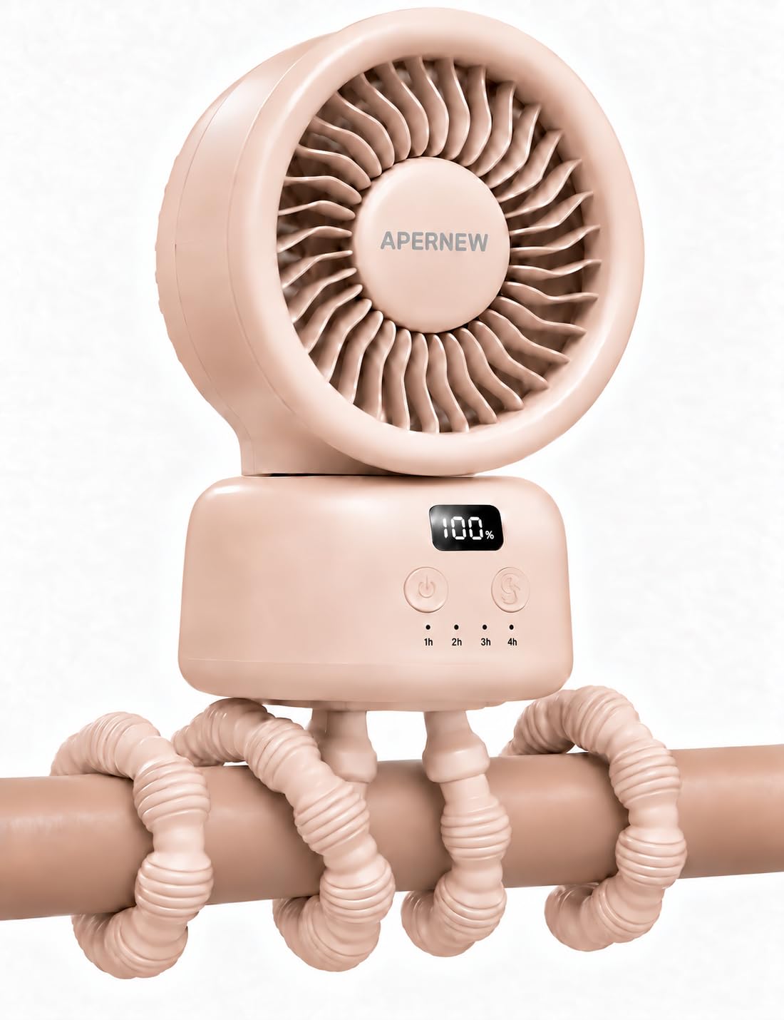 Ventilateur portable de poussette rechargeable 9000 mAh avec oscillation automatique, minuterie de 1 à 4 h, mini ventilateur silencieux à clipser à 100 vitesses, écran LED pour siège de