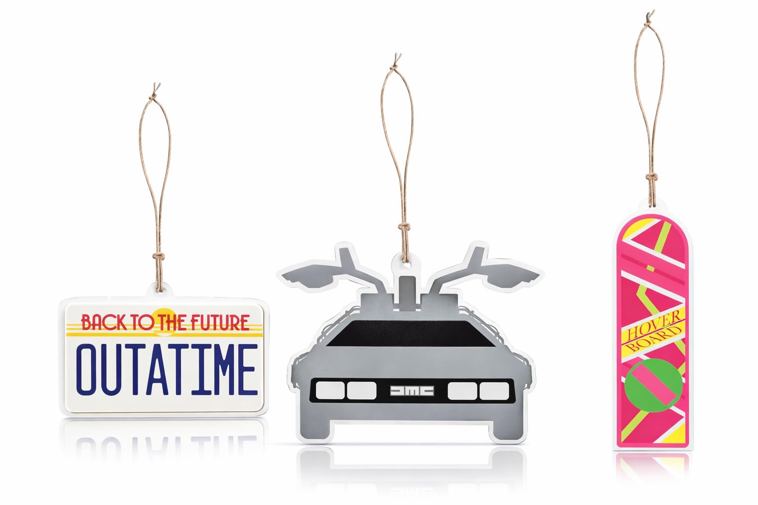 Back to the Future Outatime Air Freshener | Back to the Future Collectibles Gift Ideas | Back to the Future Hoverboard | DeLorean DMC-12 Car Air Freshner | 3/Set | Officially Licensed