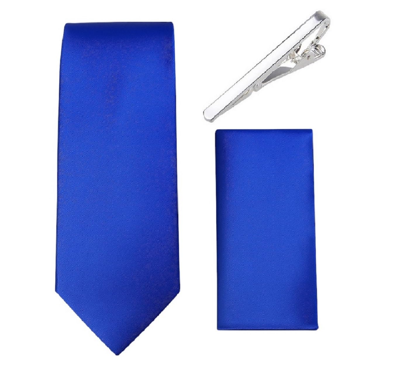 FashMade Italian Microfibre Tie & Pocket Square Combo with Silver Brass TiePin | 2.75 Inch Broad Tie | 10x10 inch Pocket Square TP-29-image-48