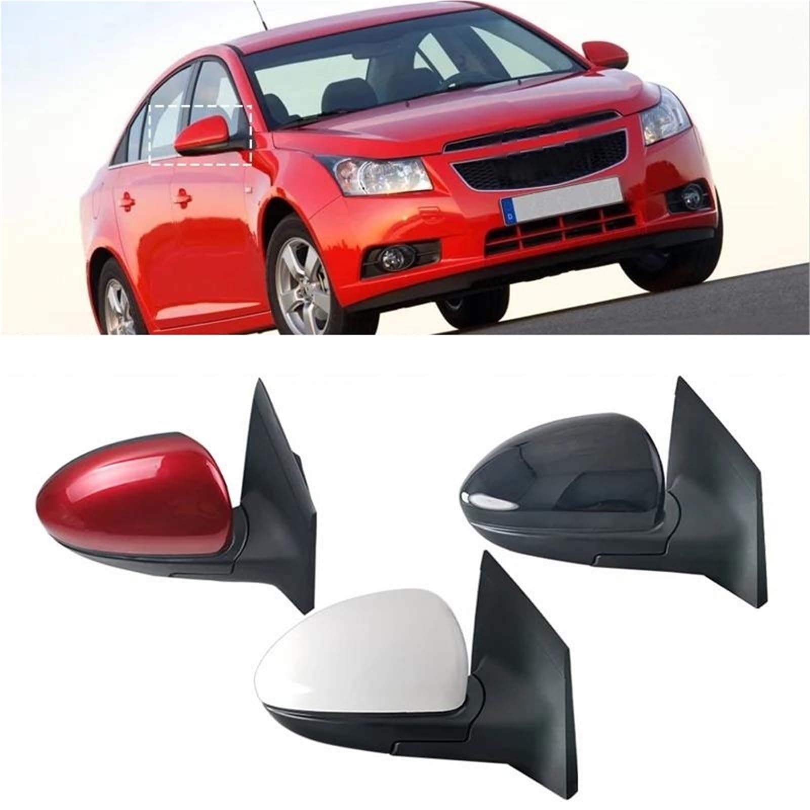 GENERICA Espejo Eléctrico Lado Pasajero Chevrolet Cruze 2010-2016 Cruze