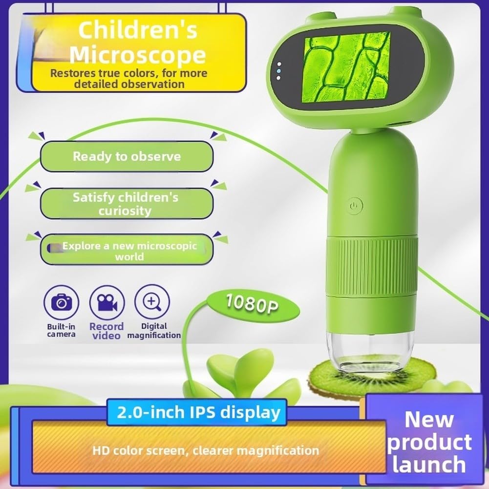 Microscopio Digitale a 8 LED Verde Chiaro ABS