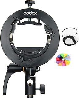 Godox S2 Flash S-Type Bracket with Bowens Mount for Godox V1 AD200Pro etc Round Head Flash Series and AD400Pro AD200 V860II TT685 TT600 TT350 Series Speedlite,Direction-Adjustable Handle…
