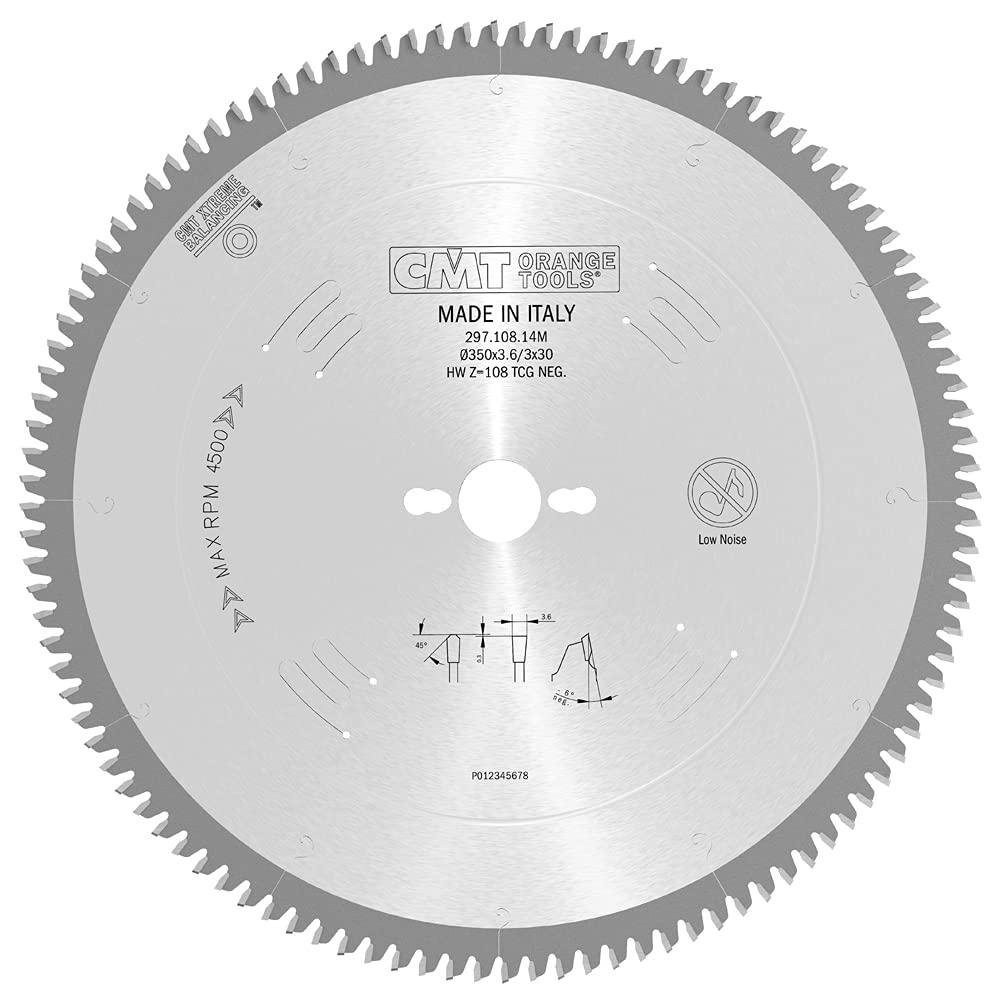 CMT 297.108.14M Lama Circolare per Materiali Non Ferrosi, Plastici e Laminati (Serie Industriale), Metallo/Grigio