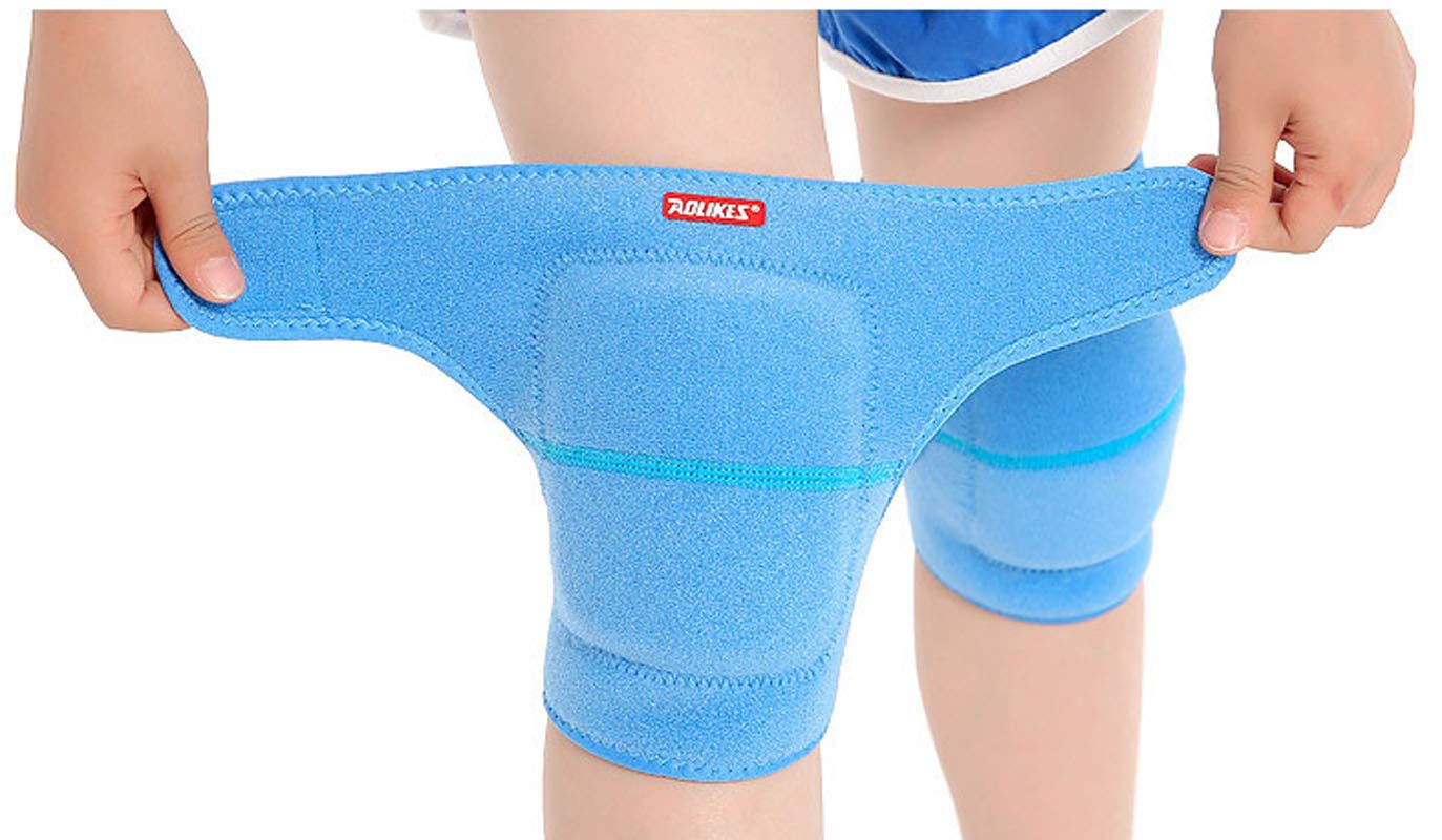 Photo 1 of ** DIRTY**JUMISEE (2PCS) Kids Adjustable Knee Pad, Anti-Slip Padded Sponge Knee Brace Breathable Flexible Elastic Knee Support for Football Volleyball Dance Skating Basketball Sports