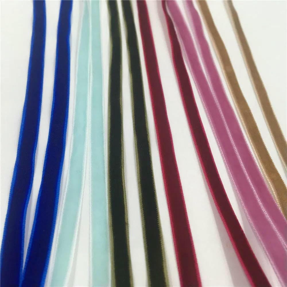 mm, 5–300 Yards, einseitiges Samtband für handgefertigte Blumenstraußverpackungen, Heimparty-Dekoration, Weihnachtssamtband, Lilablau V032, 6 mm x 50 Yards