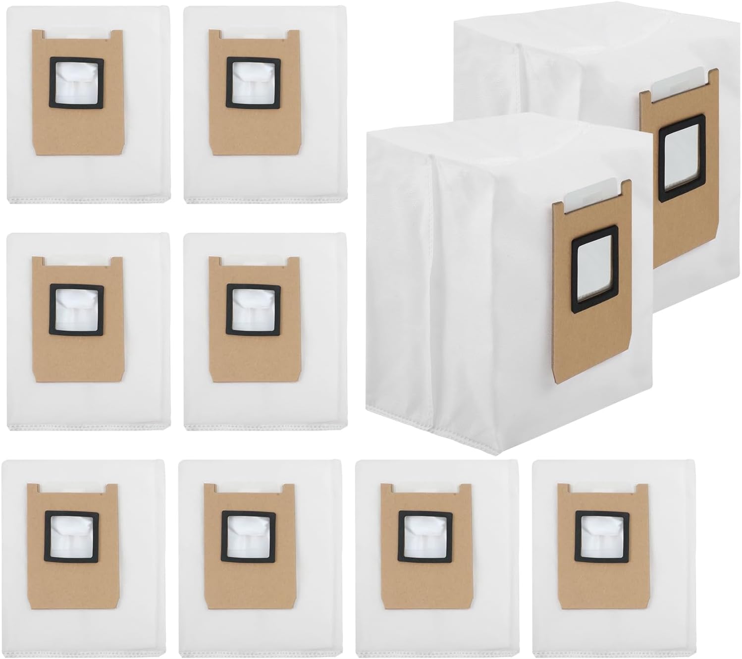 10pcs Dust Bags For Eufy E28 Omni / E25 Omni Robot Vacuum Accessories, 4-Layer Tear-Resistant Non-woven Fabrics, 3L Large Capacity Dust Collector, Auto Empty Station Bags