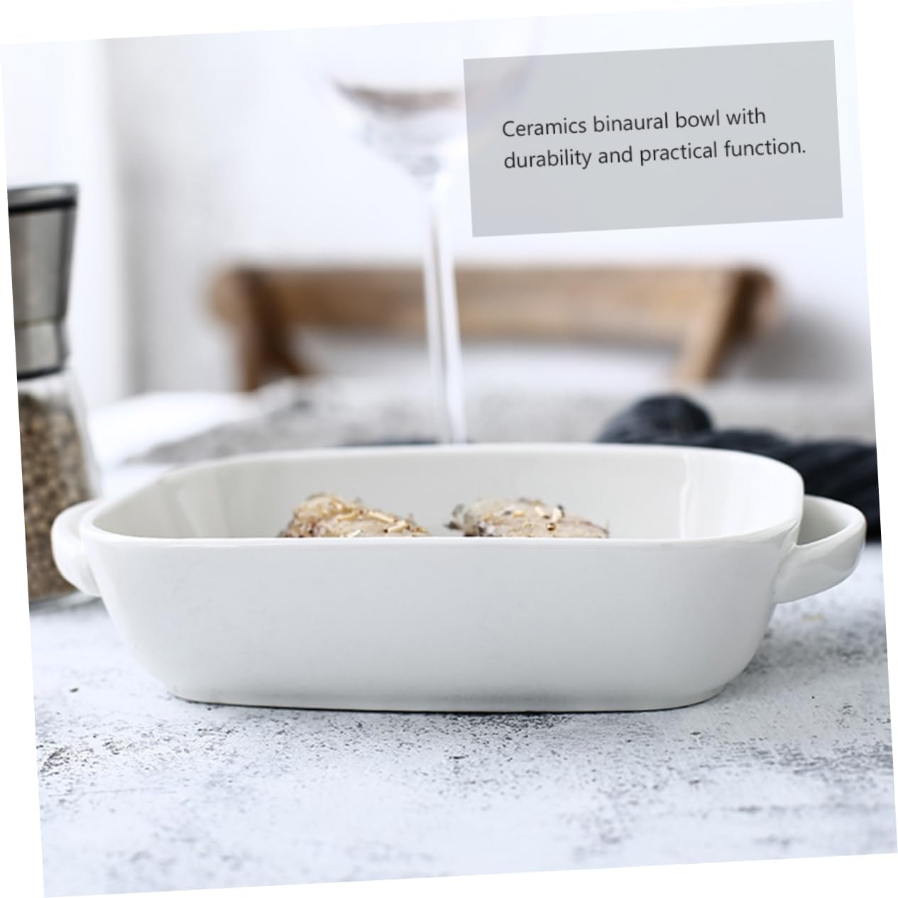 2pcs Rectangular Baking Tray High-temperature Resistant Ceramic Gratin Plates for Versatile Kitchen Use for Cheesecake Casseroles and Hot Dishes