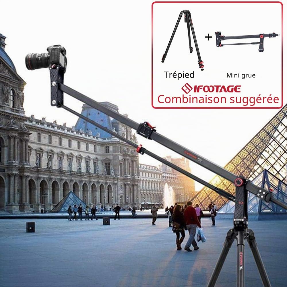 IFOOTAGE Mini Caméra Grue M1 III,Haute Rigidité et Léger en Fibre de Carbone, Incluent Alternative Quick Release Plaques et Low Profile Adaptateur de Dégagement Rapide