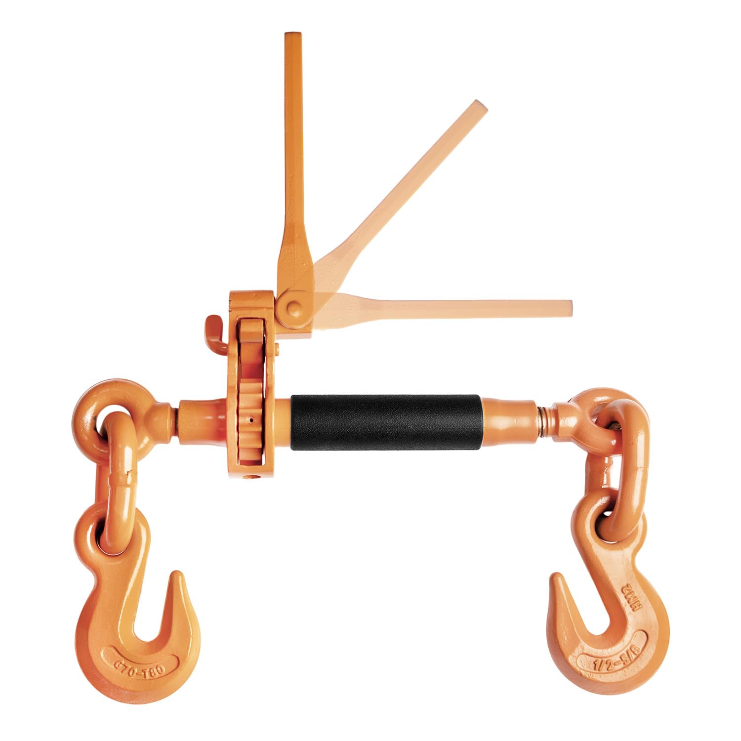 Raccoglitore a cricchetto con catena a cricchetto, confezione da 2 raccoglitori di carico, catena di grado 70 da 1/2" a 5/8", limite di carico di lavoro 3674 kg, resistente raccoglitore a cricchetto