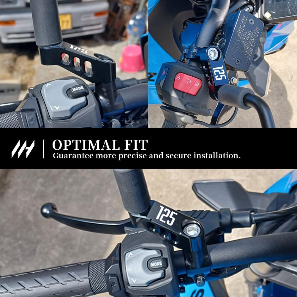 Supports d'extension de rétroviseur de moto pour XSR 125 2021-2024 CNC Aluminium Adaptateur de rétroviseur réglable pour vision étendue (voir ci-dessous) Accessoires (or)