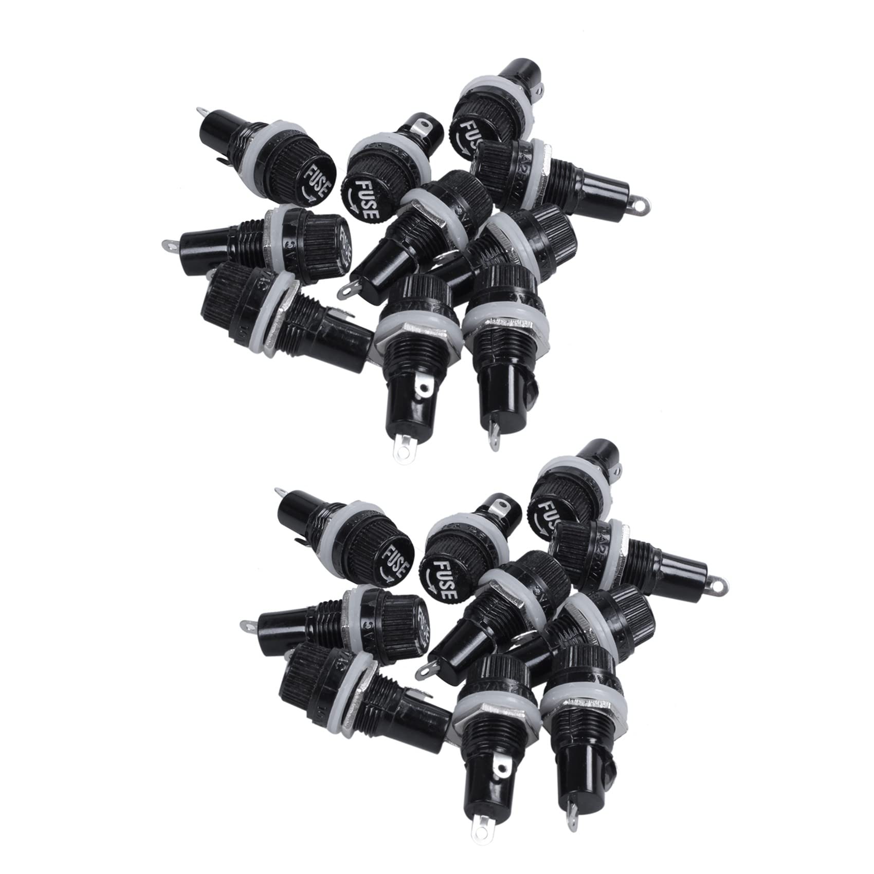 BOJACK 5x20 mm Sicherungshalter Inline-Schraubentyp mit rotem Draht mit BOJACK 5x20 mm Sicherungshalter Inline-Schraubentyp mit rotem Draht mit