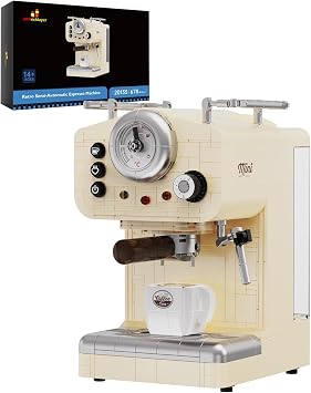 JMBricklayer Coffee Machine Building Set, Adult Vintage Building Kit 20135,Retro Semi-Automatic Espresso Machine Toys,Home Decoration Collectible Display Model Set, Ideal for Adult Girl
