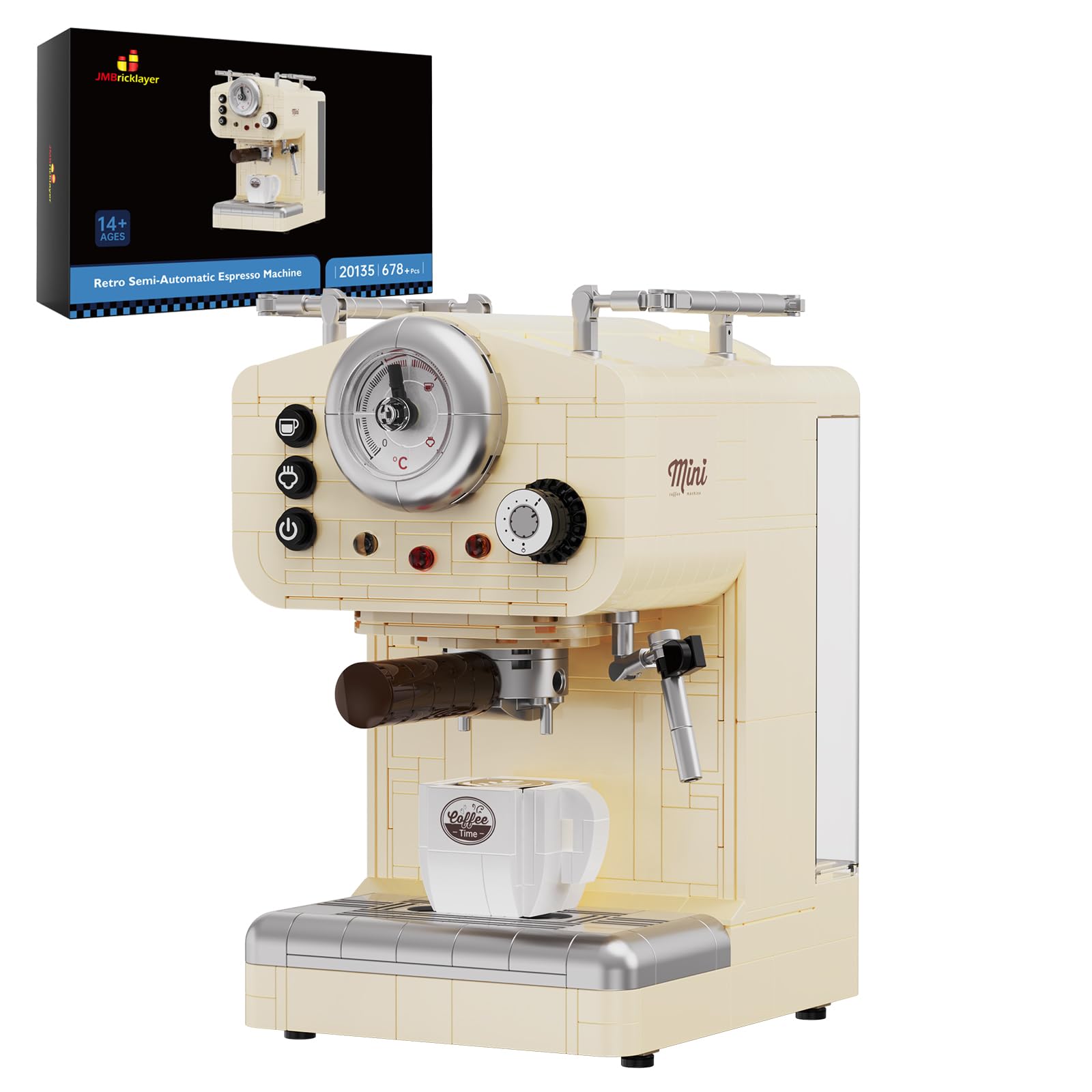 JMBricklayer Set di costruzione per macchina da caffè, kit da costruzione vintage per adulti 20135, giocattoli retrò semi-automatici, decorazione per la casa, set da collezione, ideale per ragazze