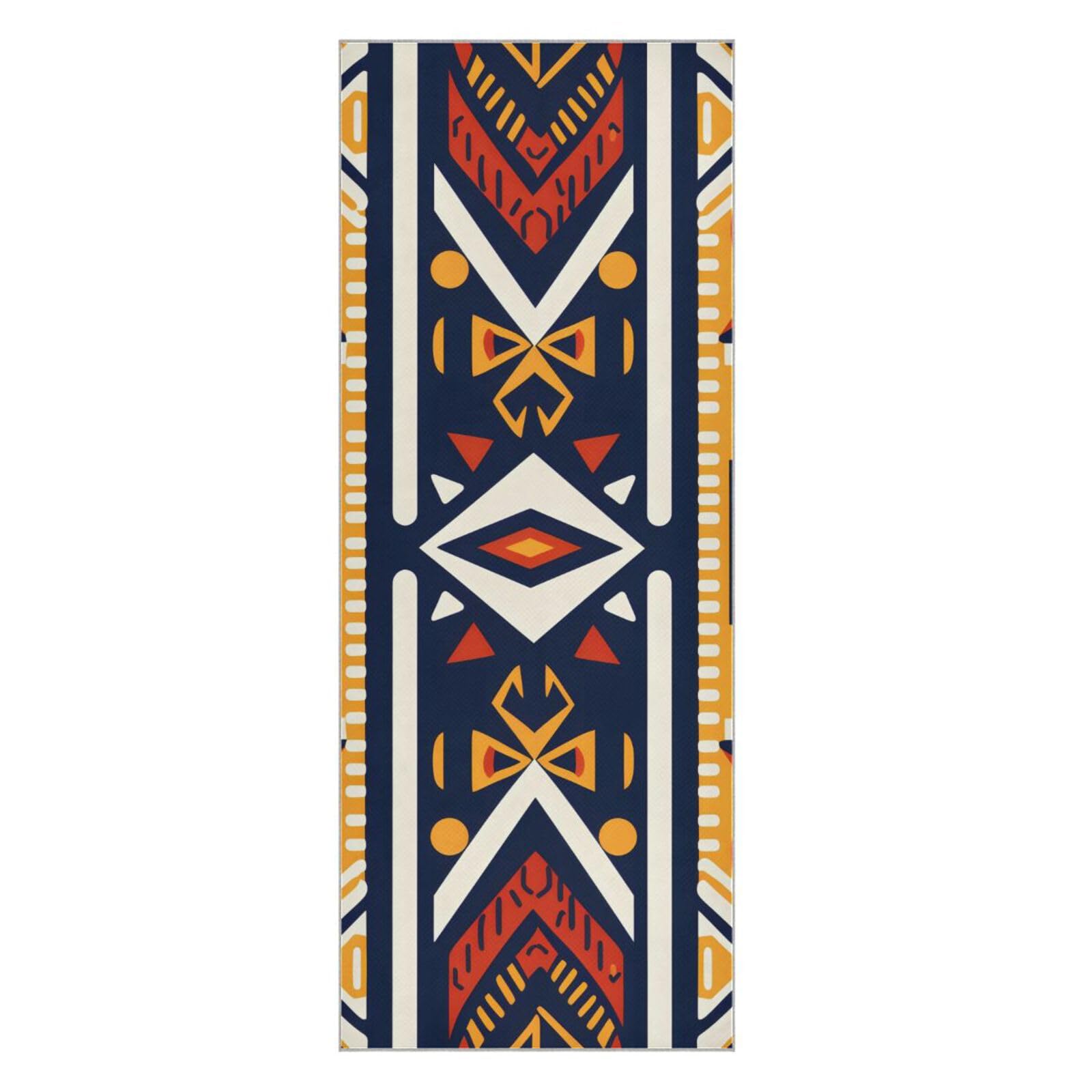 Hezely Non-Slip Hot Yoga Towel - Mat-Sized, Super-Absorbent Microfiber Sweat Towel for Gym, Bikram, Pilates and Yoga Mats,Indian Style Print